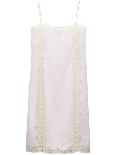 Robe mi-longue à bordures en dentelle - Prada - Modalova