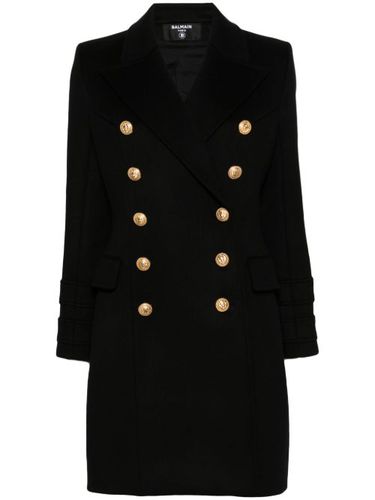Manteau en laine à boutonnière croisée - Balmain - Modalova