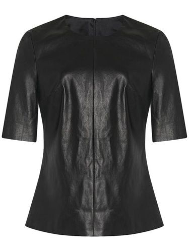 T-shirt en cuir à col rond - Rosetta Getty - Modalova