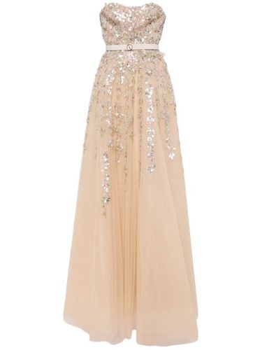 Robe longue en tulle à sequins - Saiid Kobeisy - Modalova