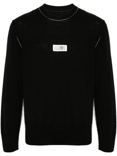 Pull en maille fine à numéro signature - MM6 Maison Margiela - Modalova