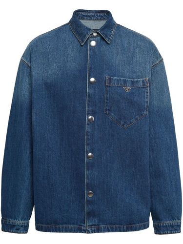 Chemise en jean à plaque logo - Prada - Modalova