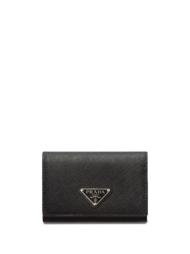Porte-cartes en cuir à plaque logo - Prada - Modalova