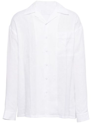 Chemise en lin à col cranté - Prada - Modalova