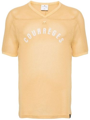 Courrèges t-shirt à col v - Jaune - Courrèges - Modalova