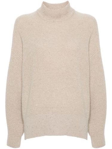 Pull orné de sequins à col montant - Brunello Cucinelli - Modalova
