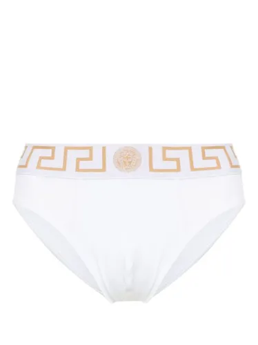 Versace slip à bande Greca - Blanc - Versace - Modalova