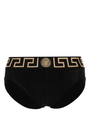 Versace slip à bande Greca - Noir - Versace - Modalova