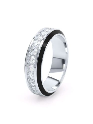 Bague en or 18ct Eternity sertie de diamants - LOEV - Modalova
