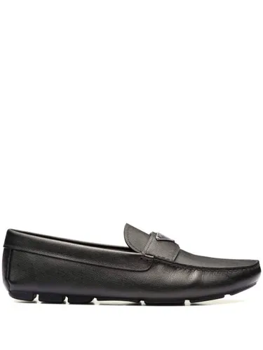 Mocassins en cuir à logo triangle - Prada - Modalova