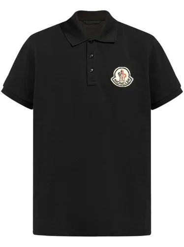Moncler polo à logo brodé - Noir - Moncler - Modalova
