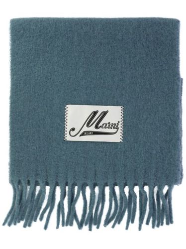 Écharpe en laine d'alpaga mélangée à applique logo - Marni - Modalova