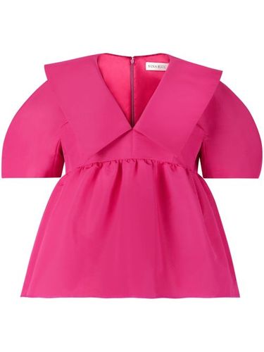 Haut en taffetas à col v - Nina Ricci - Modalova