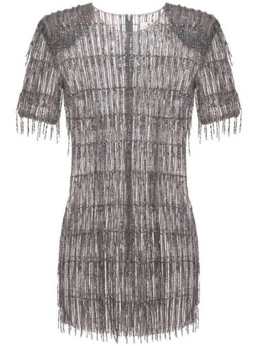 Robe courte en tulle à sequins - Elisabetta Franchi - Modalova