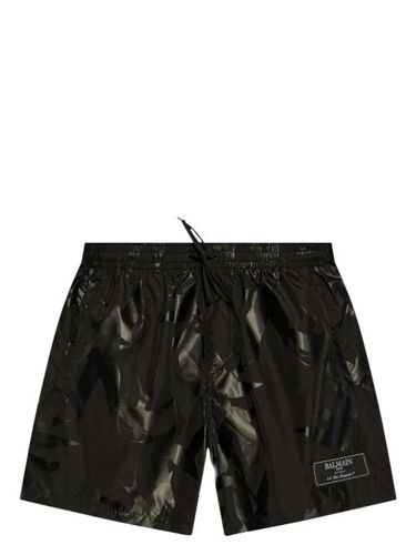 Short de bain à imprimé graphique - Balmain - Modalova
