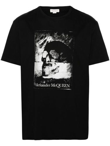 T-shirt en coton à imprimé tête de mort - Alexander McQueen - Modalova