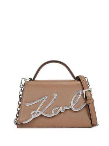 Sac à bandoulière Signature en cuir - Karl Lagerfeld - Modalova