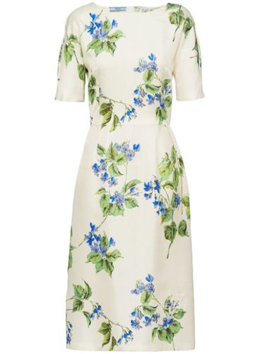 Robe en soie à fleurs - Prada - Modalova