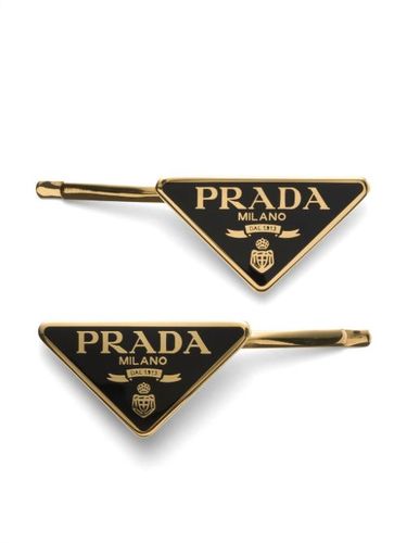 Lot de deux barrettes à logo triangle - Prada - Modalova
