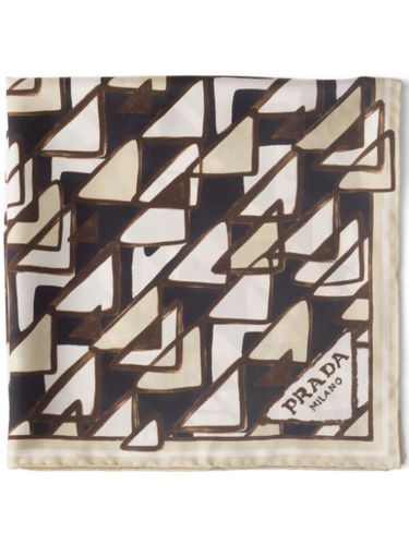 Foulard en soie à motif géométrique - Prada - Modalova