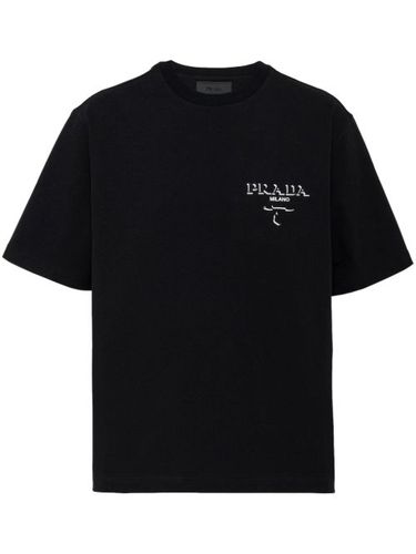 T-shirt en coton à logo imprimé - Prada - Modalova