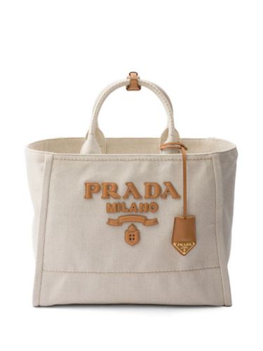 Grand sac à main à logo appliqué - Prada - Modalova