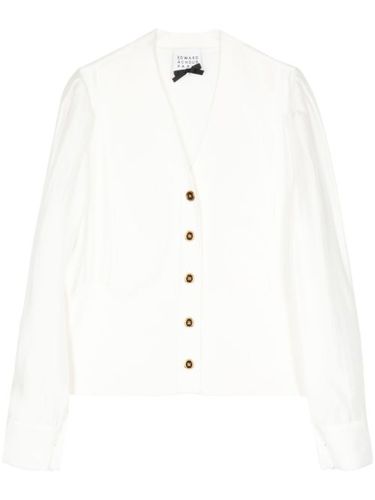 Cardigan boutonné à col v - Edward Achour Paris - Modalova
