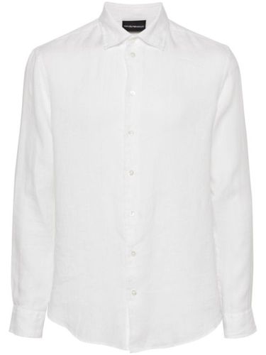 Chemise en lin à manches longues - Emporio Armani - Modalova