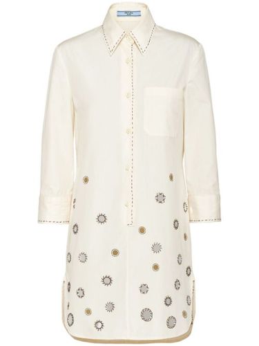 Robe-chemise en coton à appliqués - Prada - Modalova