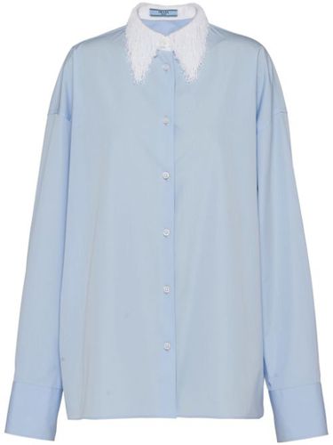 Prada chemise à col frangé - Bleu - Prada - Modalova