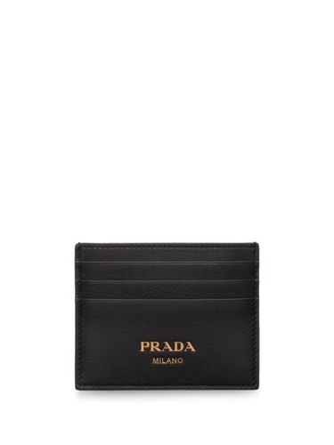 Porte-cartes en cuir à logo imprimé - Prada - Modalova