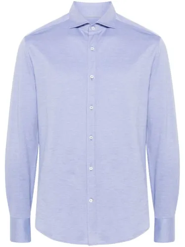 Chemise en coton à col italien - Brunello Cucinelli - Modalova