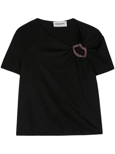 T-shirt en jersey à détail de bouche - Sonia Rykiel - Modalova