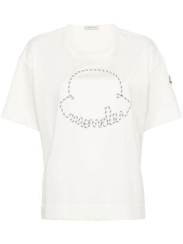 T-shirt en coton à logo pailleté - Moncler - Modalova