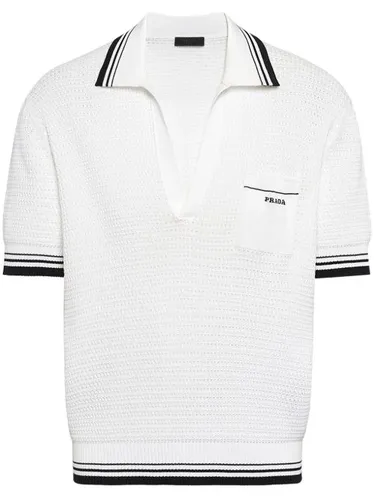 Polo à logo en intarsia - Prada - Modalova