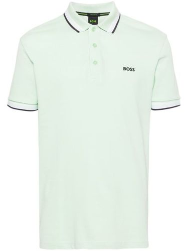Polo en coton à logo brodé - BOSS - Modalova