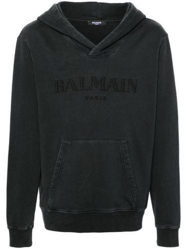 Hoodie en coton à logo brodé - Balmain - Modalova