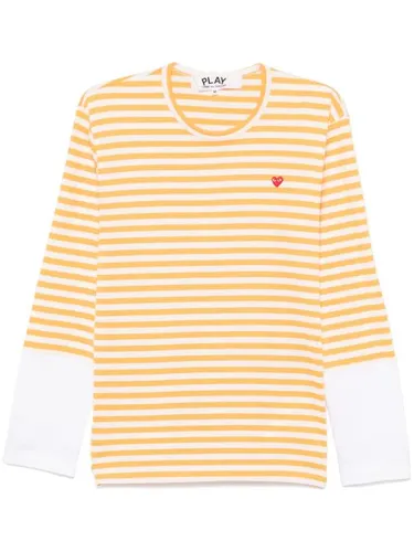 T-shirt rayé à patch cœur - Comme Des Garçons Play - Modalova
