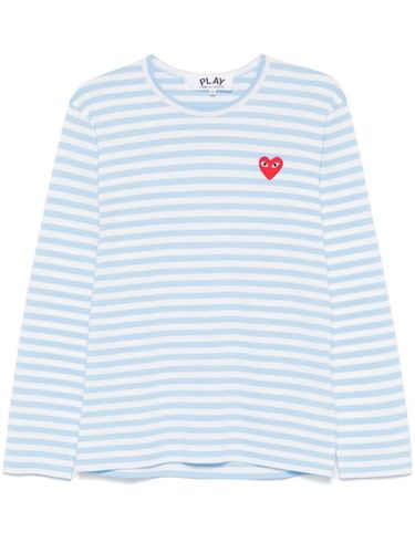 T-shirt rayé en coton à logo appliqué - Comme Des Garçons Play - Modalova