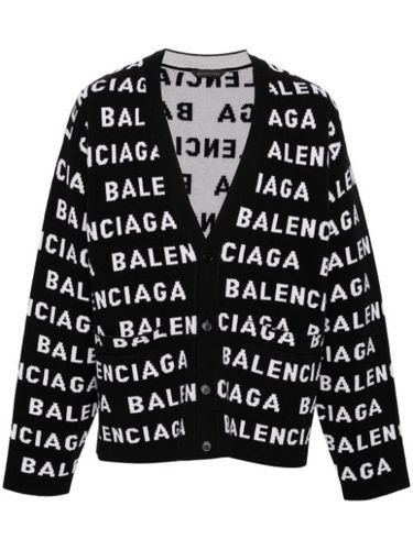 Cardigan à logo en intarsia - Balenciaga - Modalova