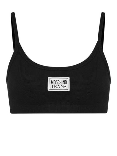 Haut nervuré à logo appliqué - MOSCHINO JEANS - Modalova