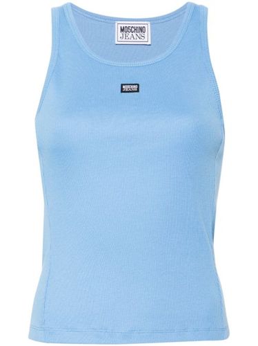 Débardeur nervuré à patch logo - MOSCHINO JEANS - Modalova
