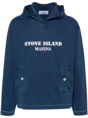 Hoodie en coton à logo imprimé - Stone Island - Modalova