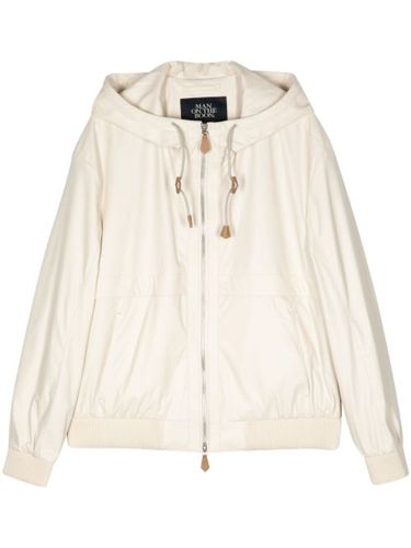 Veste zippée en cuir à capuche - Man On The Boon. - Modalova