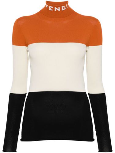 Pull en intarsia à design colour block - FENDI - Modalova