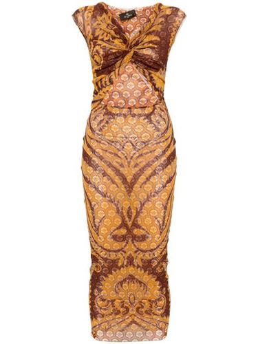 Robe longue en résille à imprimé graphique - ETRO - Modalova