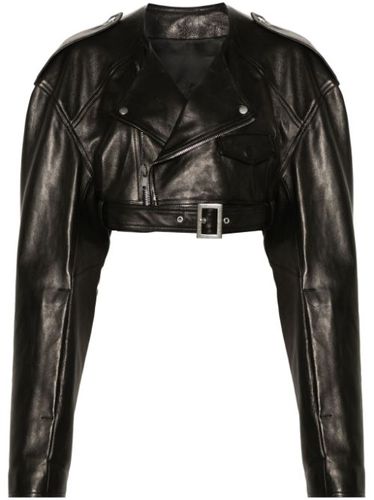 Veste de moto en cuir à coupe crop - Rick Owens - Modalova