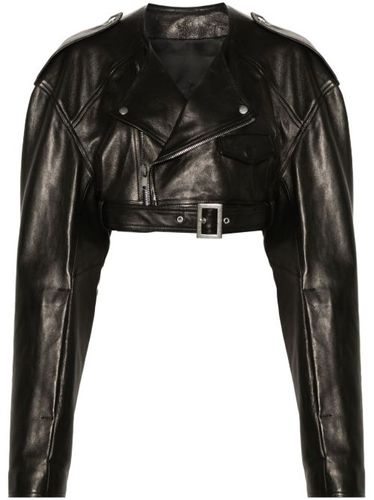 Veste Micro Biker en cuir à coupe crop - Rick Owens - Modalova