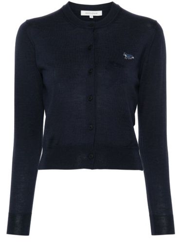 Cardigan en laine à logo brodé - Maison Kitsuné - Modalova