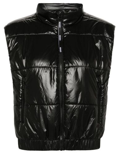 Gilet en laine à logo appliqué - HUGO - Modalova